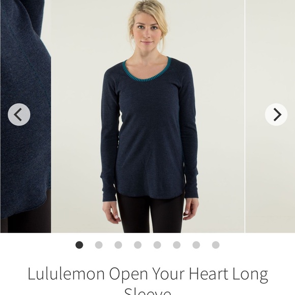 Lululemon Open Your Heart long sleeve crew neck navy sz 6 - Picture 5 of 10